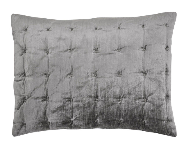Orchids Lux Bailey Solid Color & Tuck Embroidery Mink 20 X 26 Quilt Sham