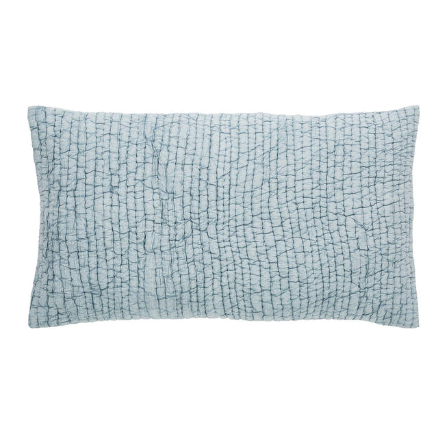 Orchids Lux Bella Channel Quilting Cyan 20 X 26 Quilt Sham