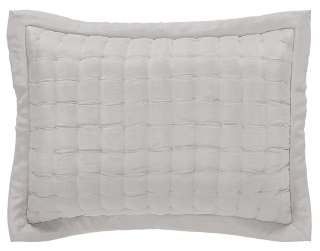 Orchids Lux Madison Stitch Oyster 20 X 26 Quilt Sham