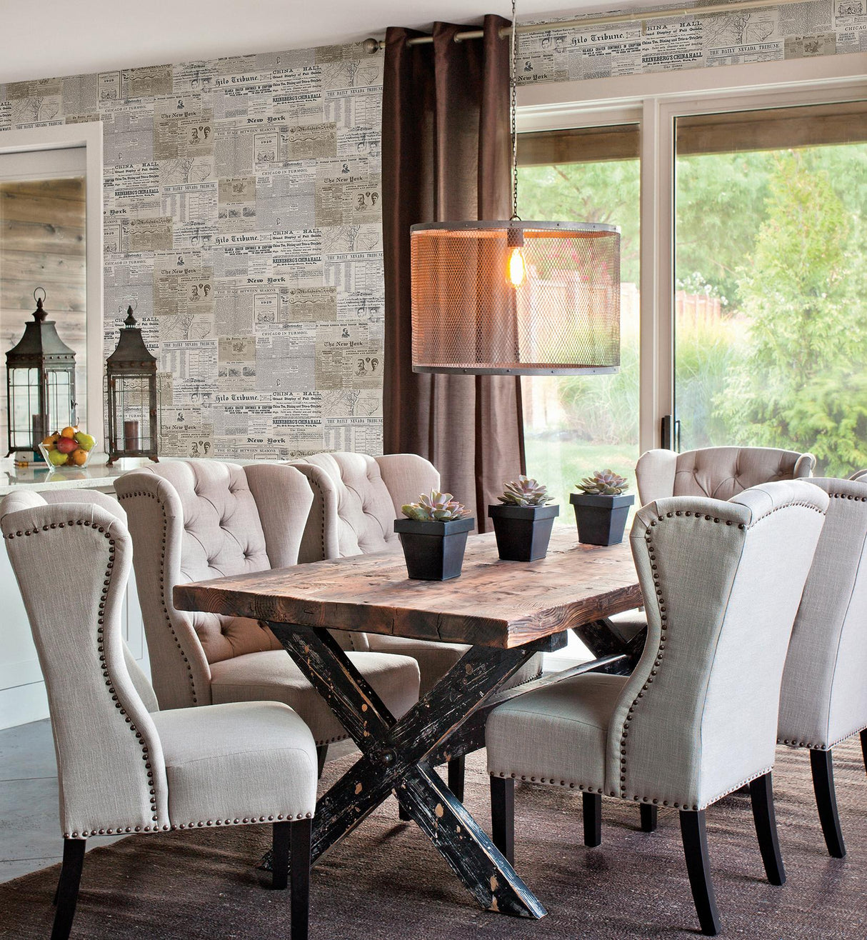 Brewster Home Fashions Beacon House Oxford 2604-21267 Khaki Wallpaper