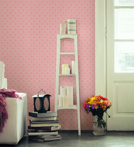 A-Street Prints Symetrie 2625-21840 Salmon Wallpaper