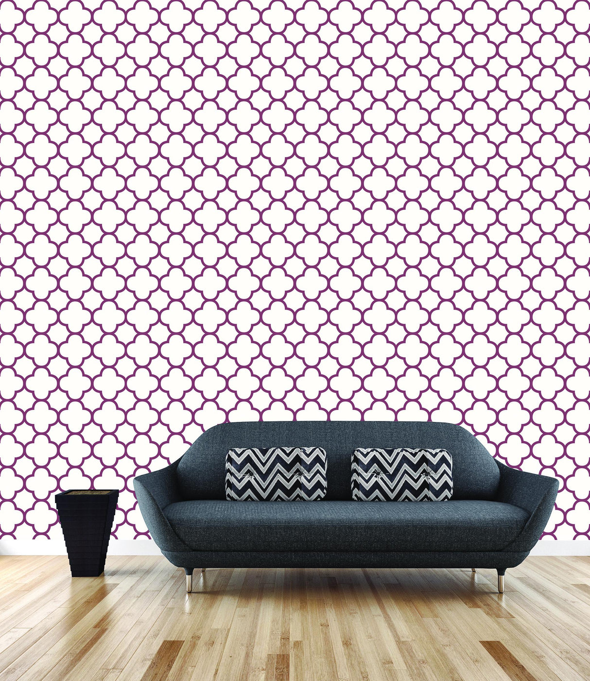 A-Street Prints Origin Burgundy Quatrefoil Wallpaper