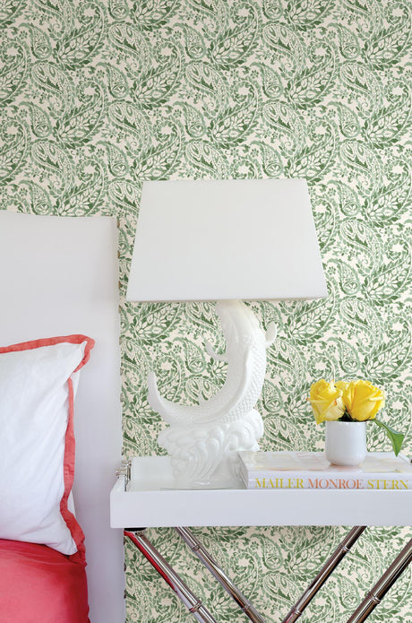 A-Street Prints Adrian Green Paisley Wallpaper