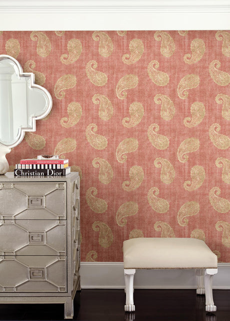 Brewster Home Fashions Kenneth James Azmaara 2671-22418 Coral Wallpaper