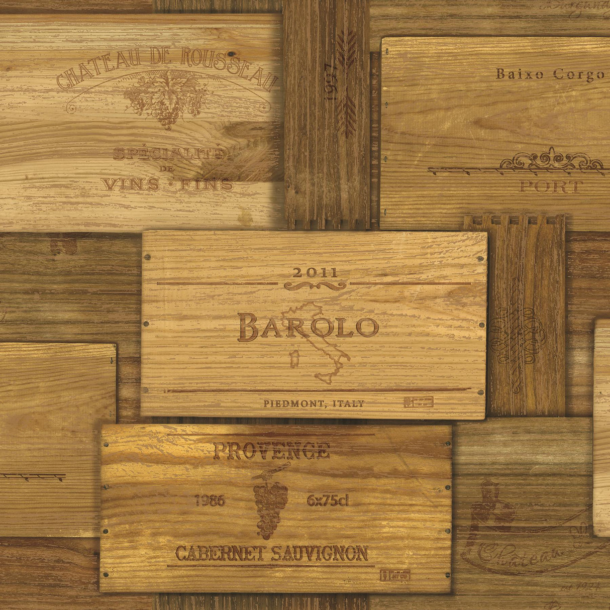 Brewster Home Fashions Barolo Brown Graphic Wallpaper