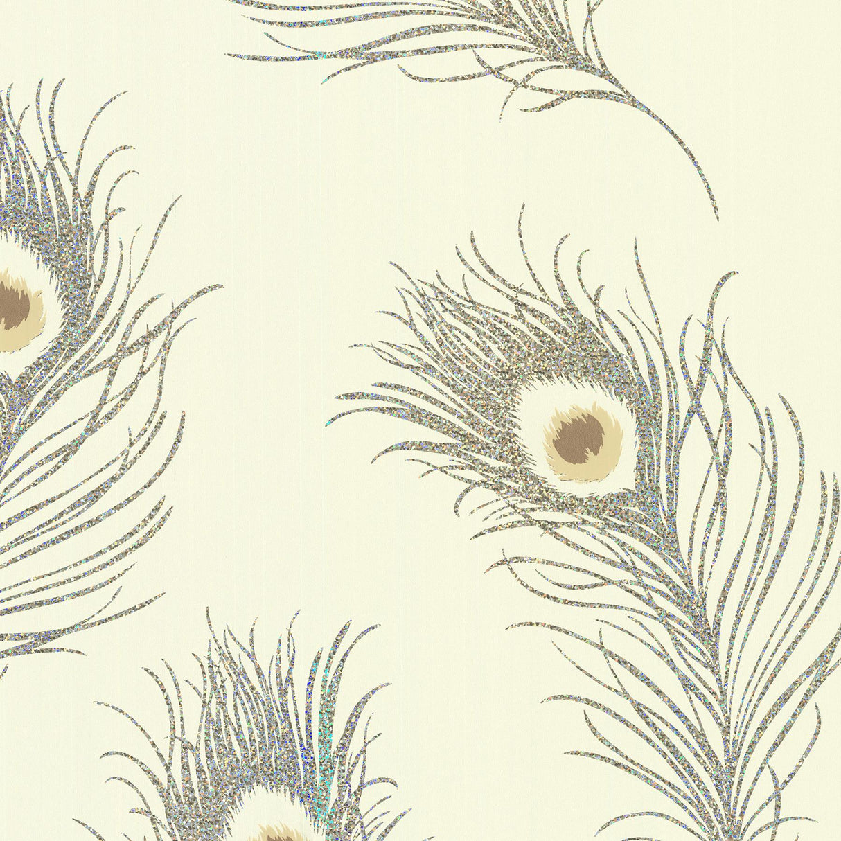 Brewster Home Fashions Peacock Beige Feather Wallpaper