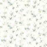 Brewster Home Fashions Persimone Blue Floral Vine Wallpaper
