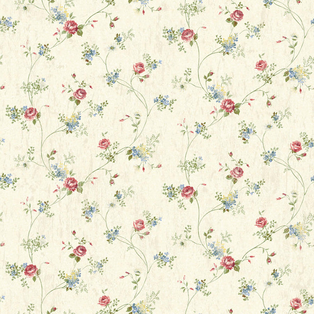 Brewster Home Fashions Persimone Red Floral Wallpaper