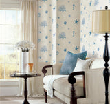 Brewster Home Fashions Brewster KItchen & Bath Essentials 2766-54531 Blue Wallpaper