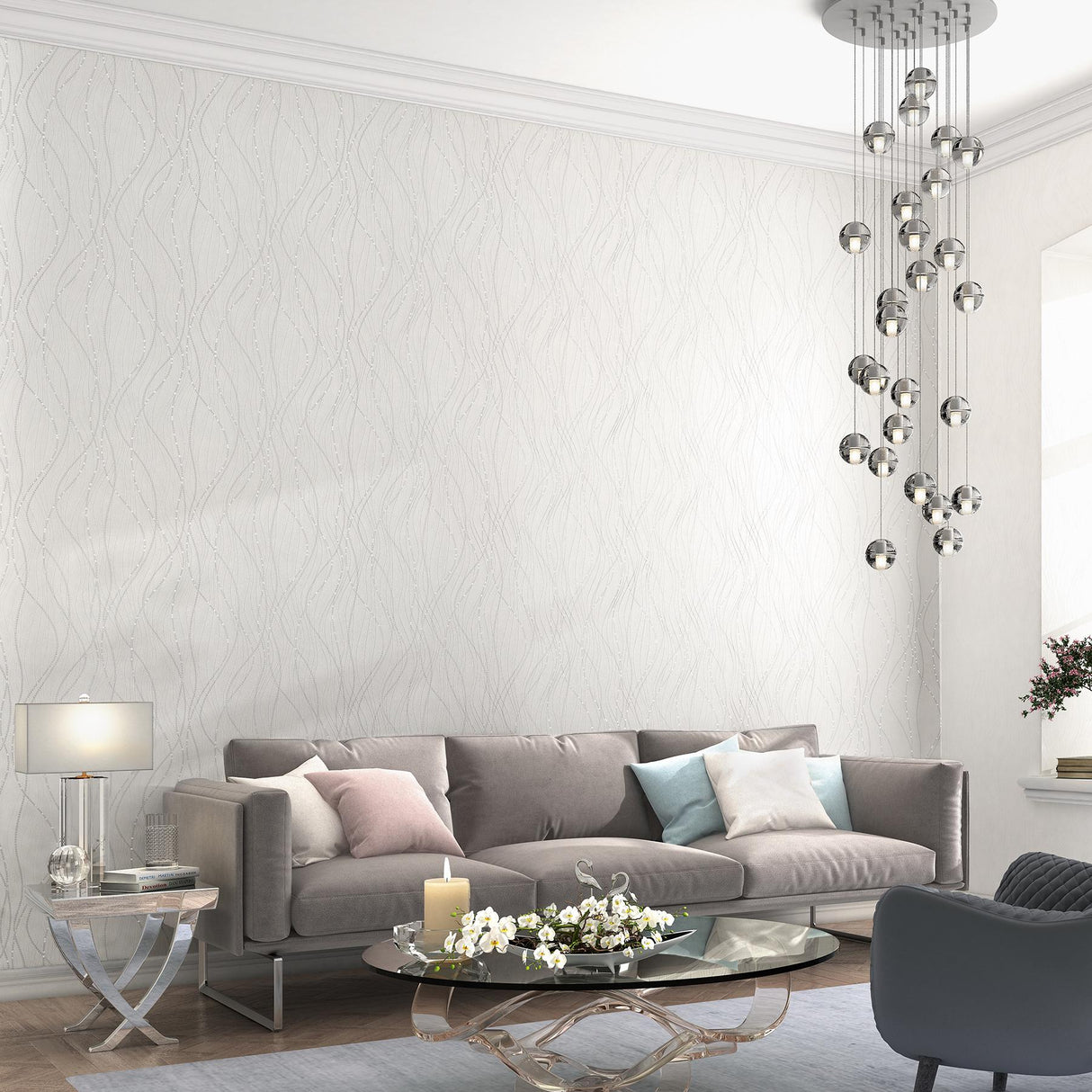 Brewster Home Fashions Advantage Neutral Black White 2773-928341 White Wallpaper