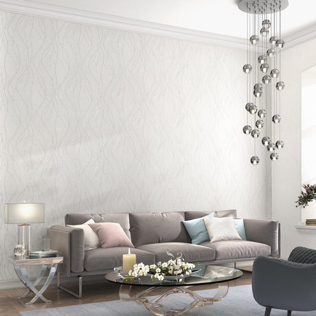 Brewster Home Fashions Advantage Neutral Black White 2773-928341 White Wallpaper