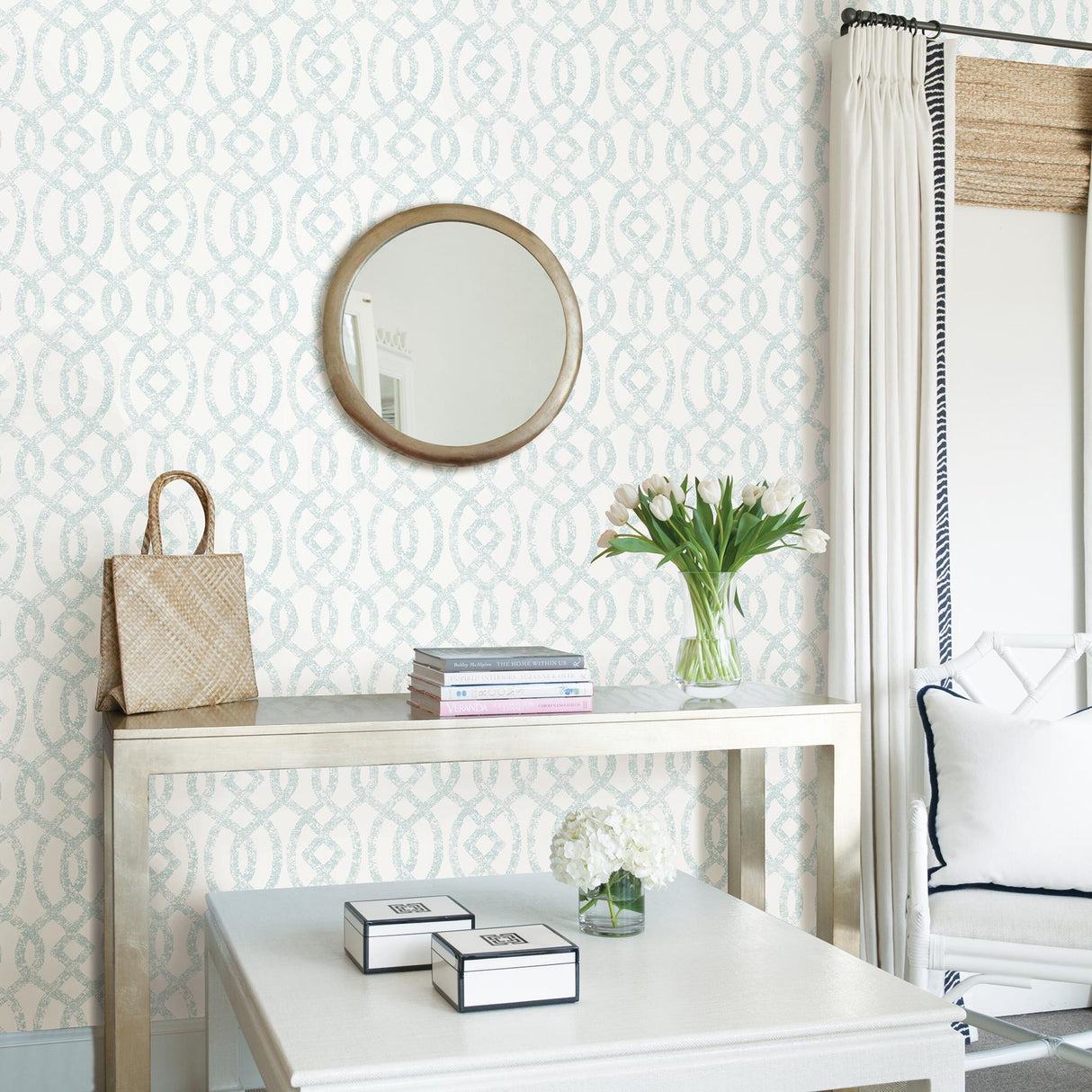 A-Street Prints Celadon 2793-24723 Sky Blue Wallpaper