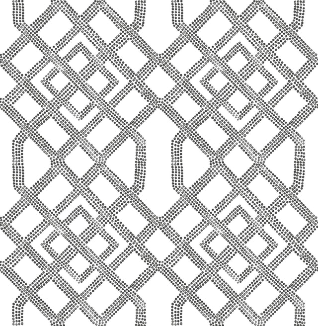 A-Street Prints Equinox Trellis Black Wallpaper