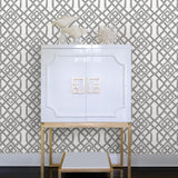 A-Street Prints Equinox Trellis Black Wallpaper