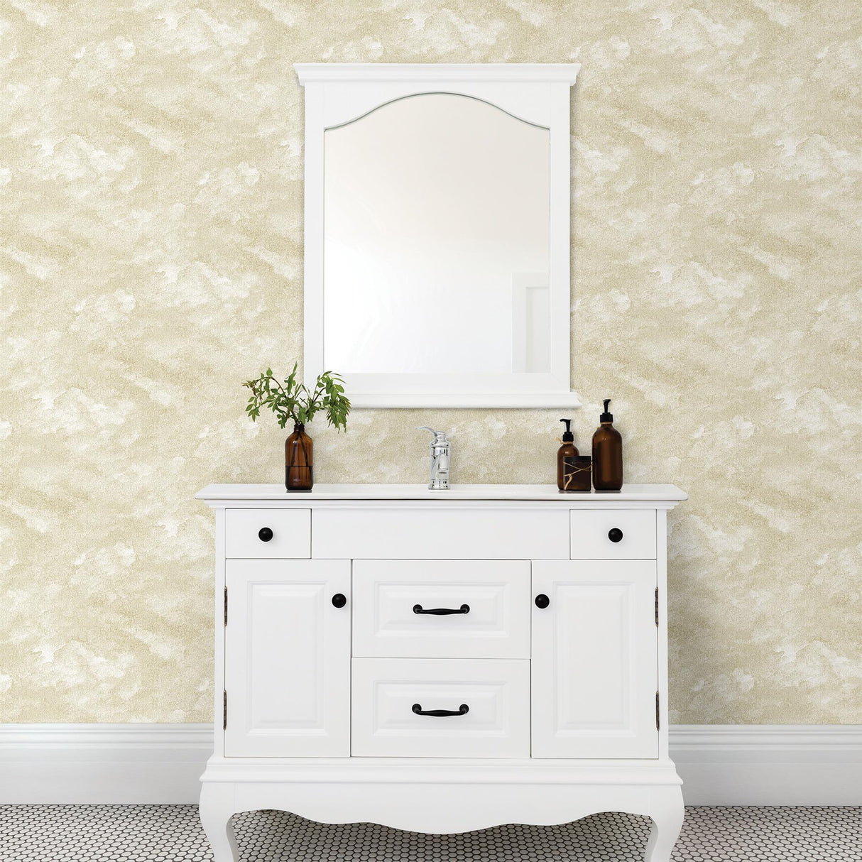 A-Street Prints Equinox Clouds Beige Wallpaper