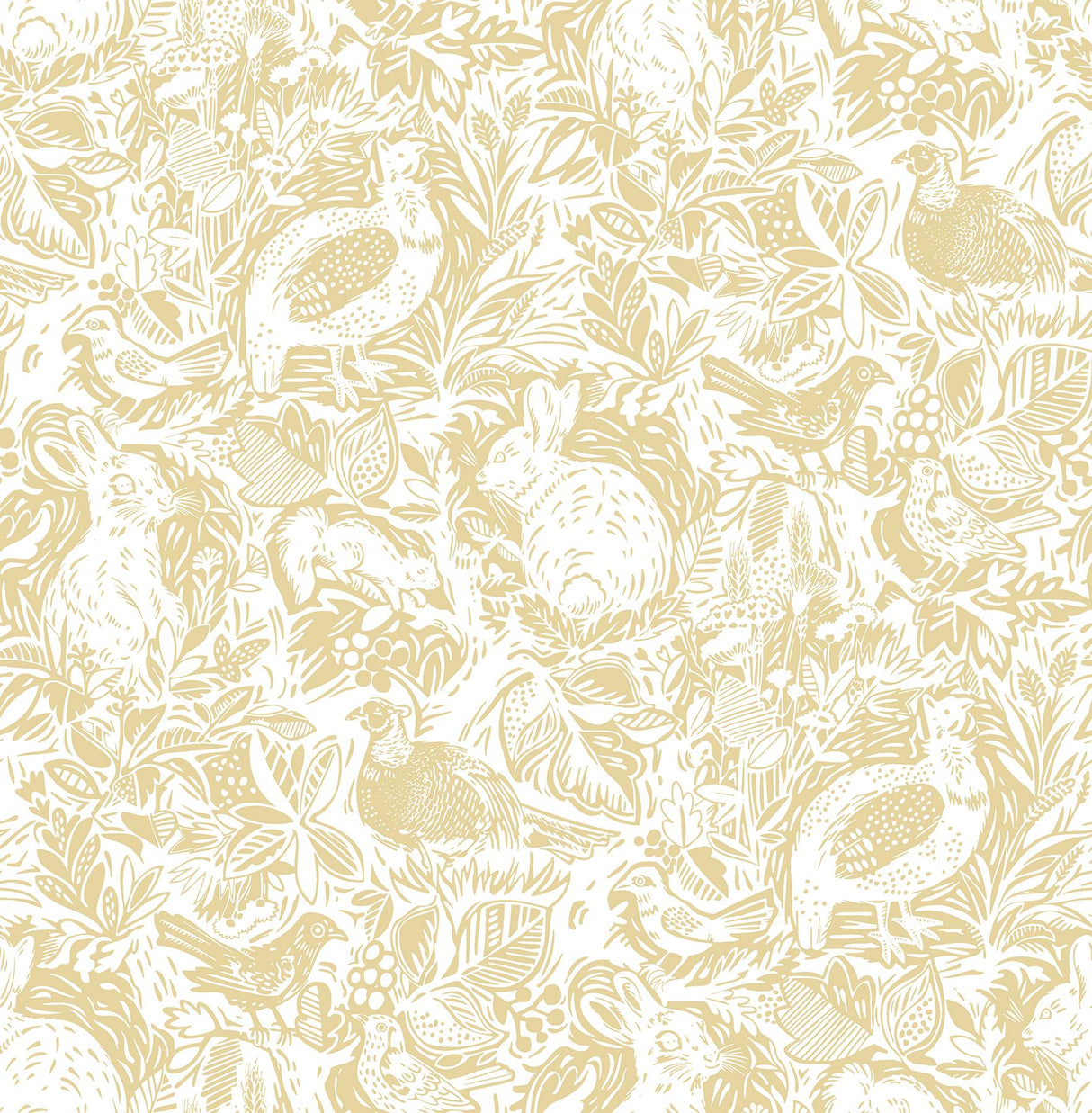 A-Street Prints Equinox Animals Mustard Wallpaper
