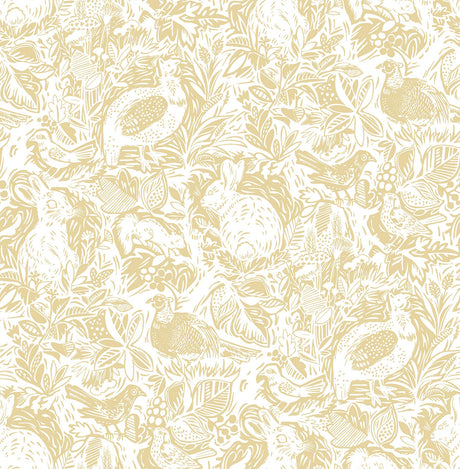 A-Street Prints Equinox Animals Mustard Wallpaper