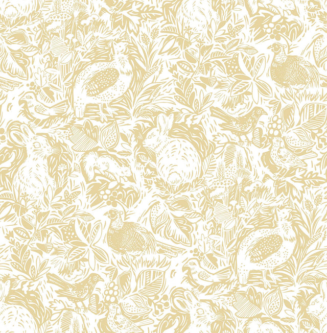 A-Street Prints Equinox Animals Mustard Wallpaper