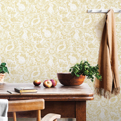 A-Street Prints Equinox Animals Mustard Wallpaper