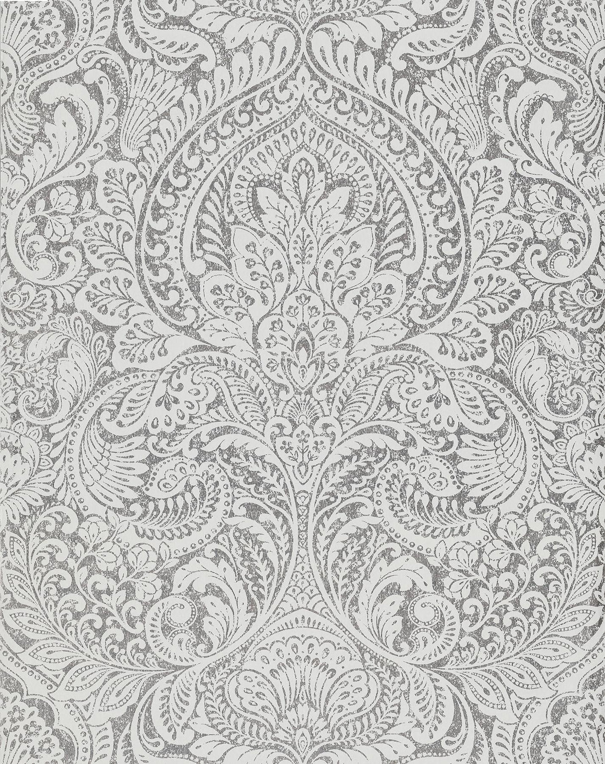 A-Street Prints Grey Resource Damask Silver Wallpaper