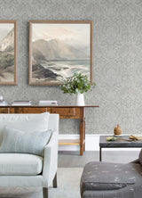 A-Street Prints Grey Resource Damask Silver Wallpaper