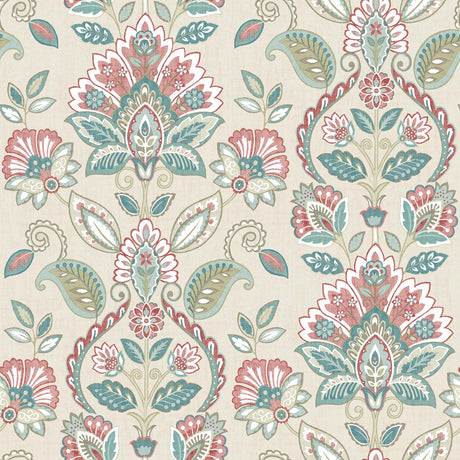 Brewster Home Fashions Chesapeake Sage Hill 3112-002733 Coral Wallpaper