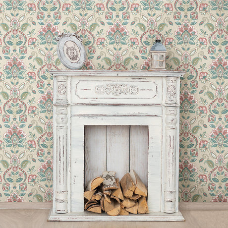 Brewster Home Fashions Chesapeake Sage Hill 3112-002733 Coral Wallpaper