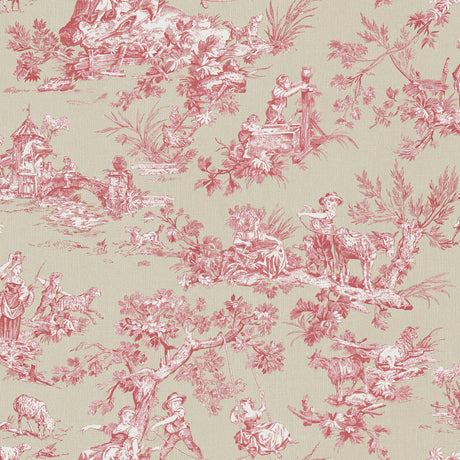 Brewster Home Fashions Chesapeake Sage Hill 3112-002779 Red Wallpaper