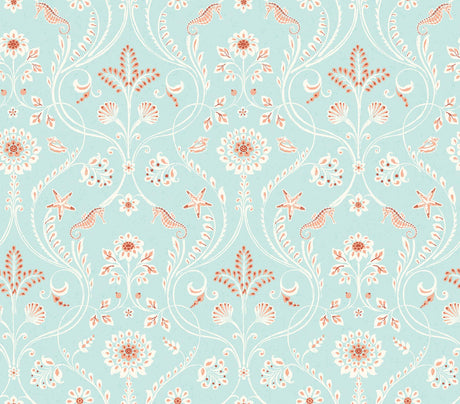 Brewster Home Fashions Chesapeake Seaside Living 3113-12001 Turquoise Wallpaper