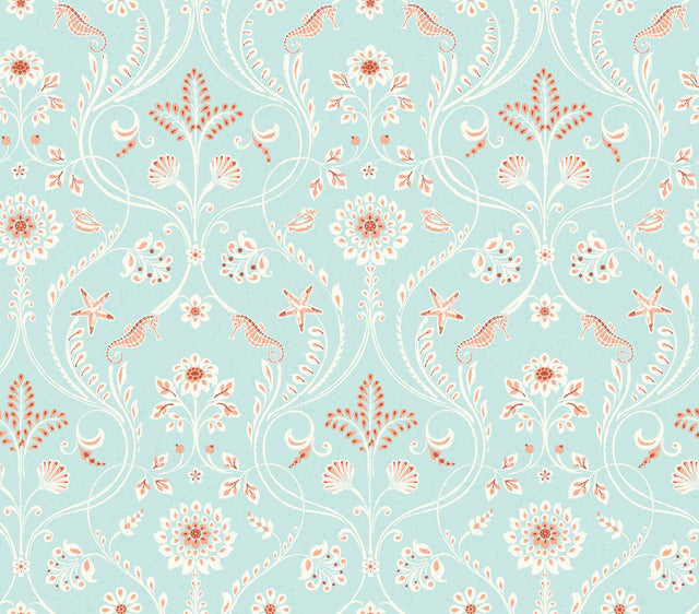 Brewster Home Fashions Chesapeake Seaside Living 3113-12001 Turquoise Wallpaper