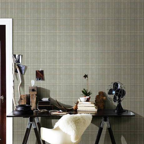 Brewster Home Fashions Chesapeake Manhattan Club 3114-003316 Sage Wallpaper