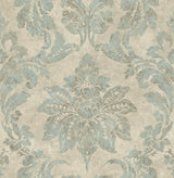 Brewster Home Fashions Chesapeake Manhattan Club 3114-003347 Turquoise Wallpaper