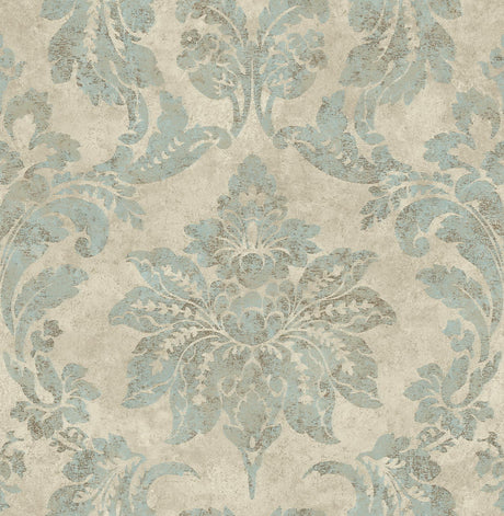 Brewster Home Fashions Chesapeake Manhattan Club 3114-003347 Turquoise Wallpaper