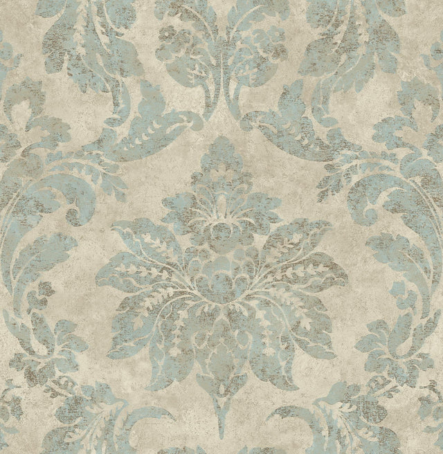 Brewster Home Fashions Chesapeake Manhattan Club 3114-003347 Turquoise Wallpaper