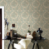 Brewster Home Fashions Chesapeake Manhattan Club 3114-003347 Turquoise Wallpaper