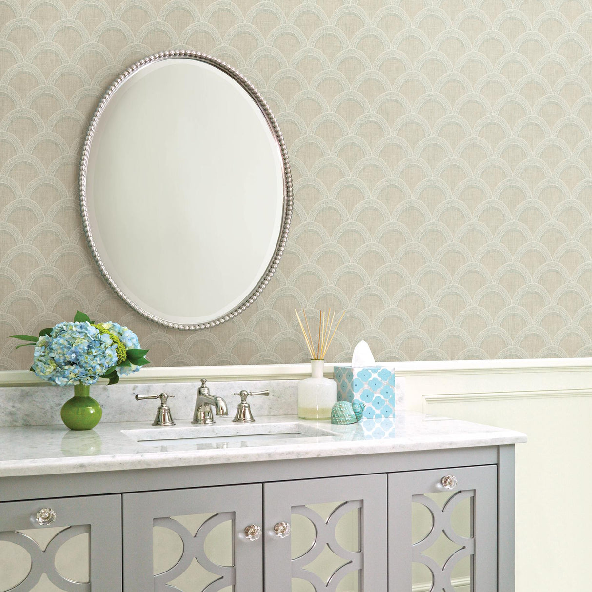 Brewster Home Fashions Chesapeake The Vineyard 3117-12312 Khaki Wallpaper