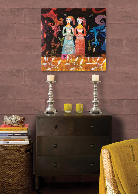 Brewster Home Fashions Advantage Beyond Textures Stone Oxblood Wallpaper