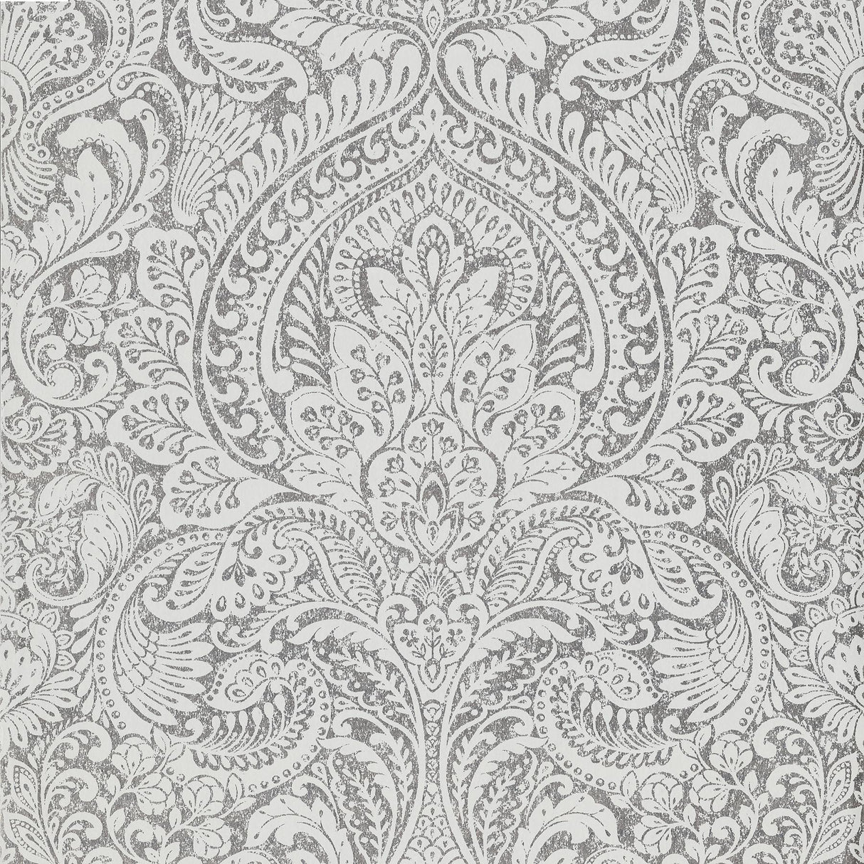 A-Street Prints Lustre Damask Silver Wallpaper