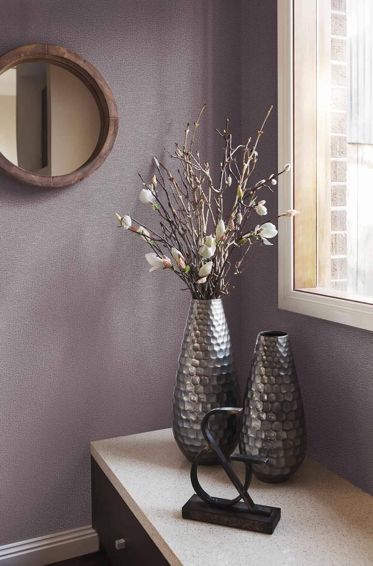 Brewster Home Fashions Warner Dimensional Accents Abstract Plum Wallpaper
