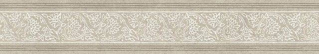 Brewster Home Fashions Chesapeake PrintWorks Carved Floral Border Taupe Wallpaper