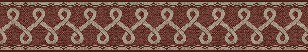 Brewster Home Fashions Chesapeake PrintWorks Scalloped Ribbon Border Red Wallpaper