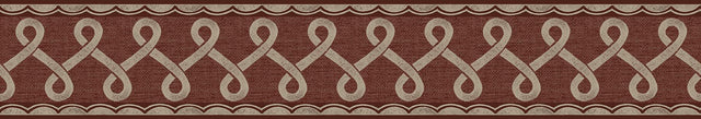 Brewster Home Fashions Chesapeake PrintWorks Scalloped Ribbon Border Red Wallpaper