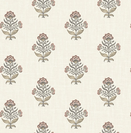 Brewster Home Fashions Chesapeake PrintWorks Hollyhock Rust Wallpaper