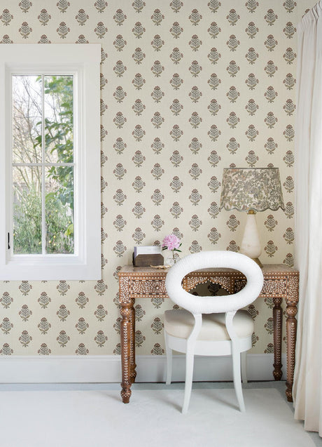 Brewster Home Fashions Chesapeake PrintWorks Hollyhock Rust Wallpaper