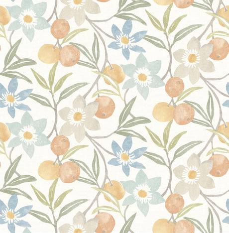 Brewster Home Fashions Chesapeake PrintWorks Passiflora Apricot Wallpaper