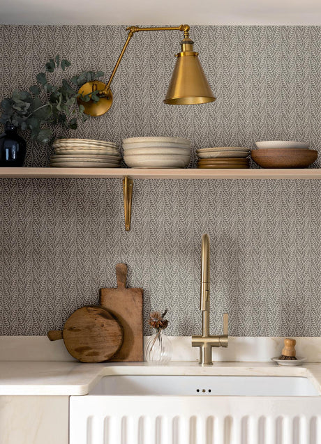 Brewster Home Fashions Chesapeake PrintWorks Coleus Charcoal Wallpaper