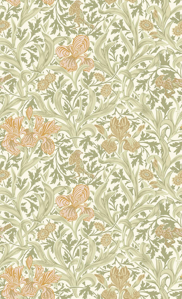 A-Street Prints Hidden Treasures 2 Iris Light Green Wallpaper