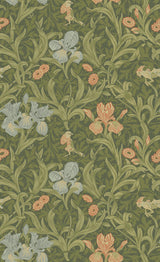 A-Street Prints Hidden Treasures 2 Iris Green Wallpaper