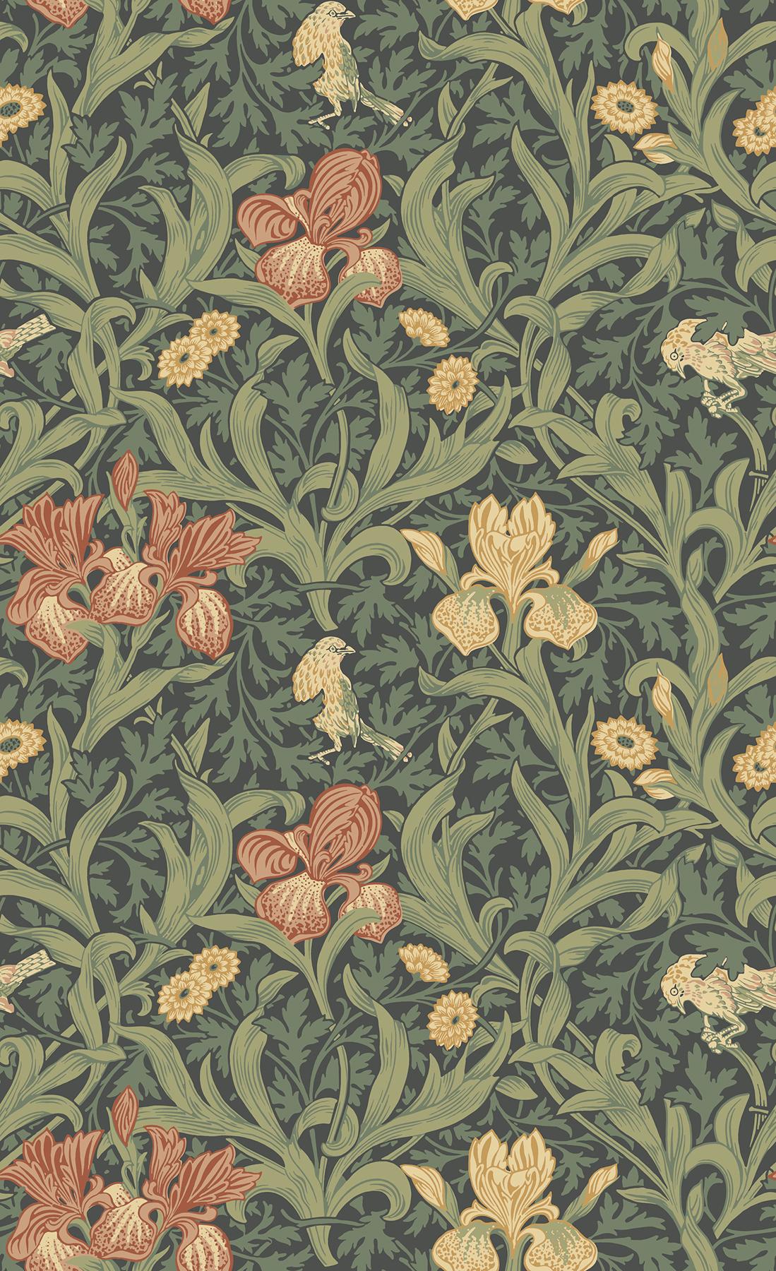 A-Street Prints Hidden Treasures 2 Iris Navy Wallpaper