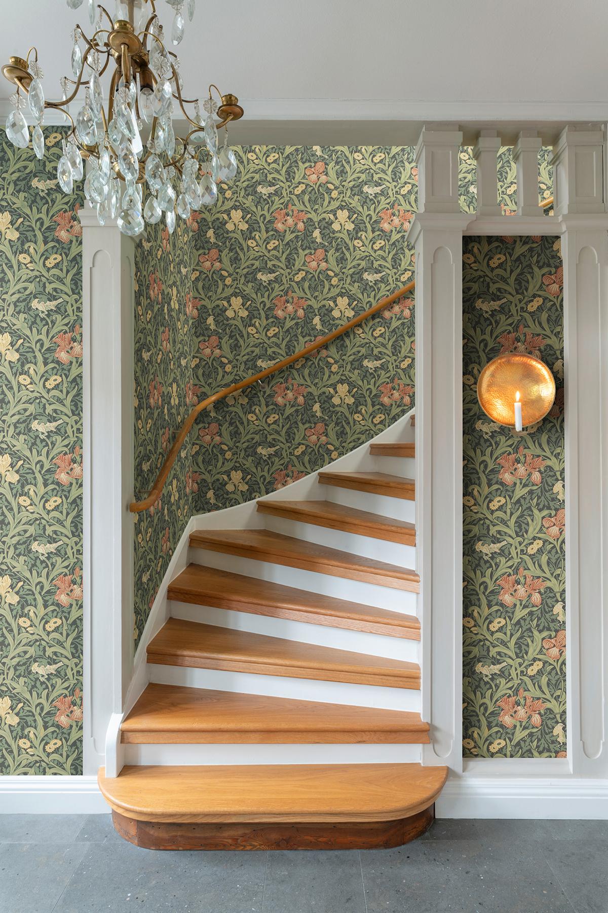 A-Street Prints Hidden Treasures 2 Iris Navy Wallpaper